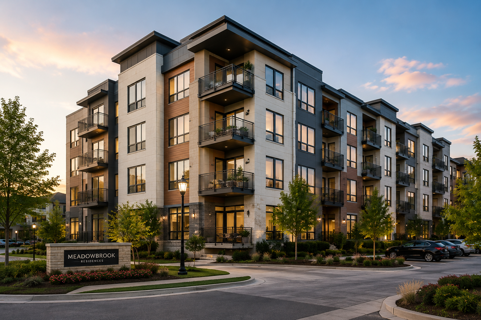 Modern multifamily apartment community